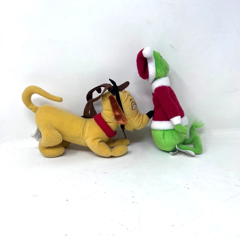 Hallmark Grinch Max Puppy Dog 8" Christmas Plush Set VTG 1998 - Picture 4 of 6